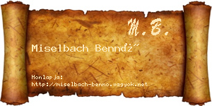 Miselbach Bennó névjegykártya